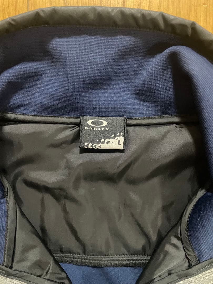 OAKLEYゴルフ 中綿ジャケット メンズ L ネイビー ストレッチジップアップ