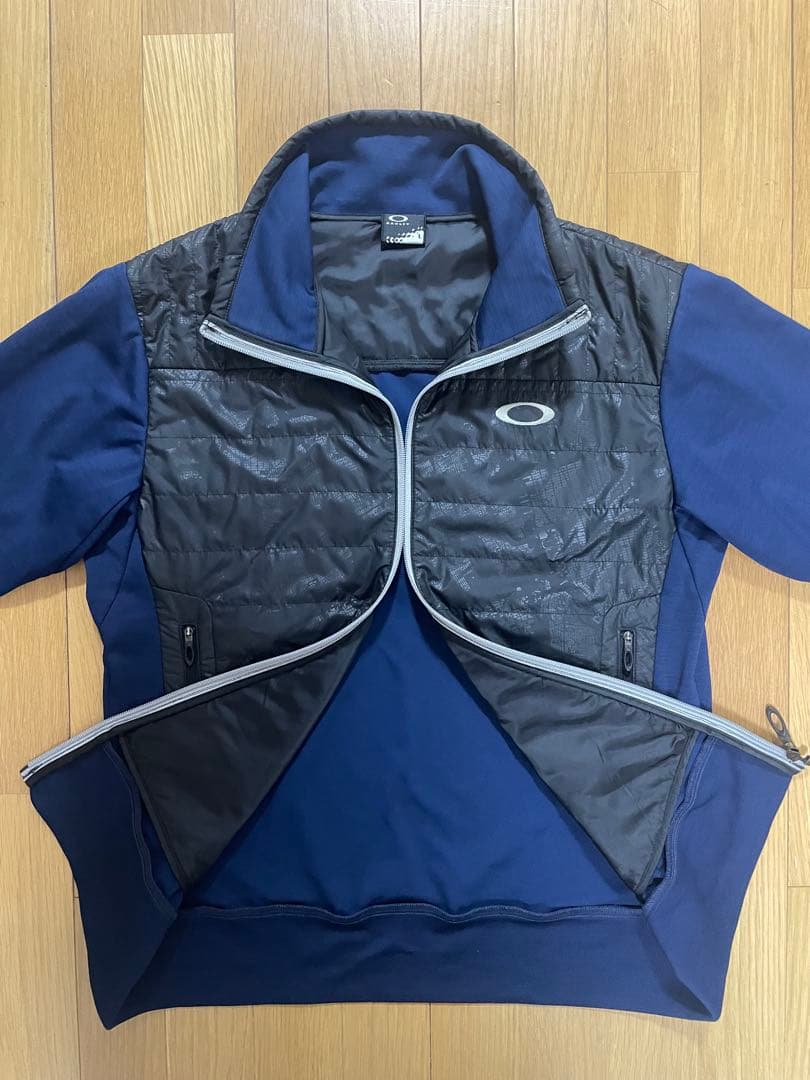 OAKLEYゴルフ 中綿ジャケット メンズ L ネイビー ストレッチジップアップ