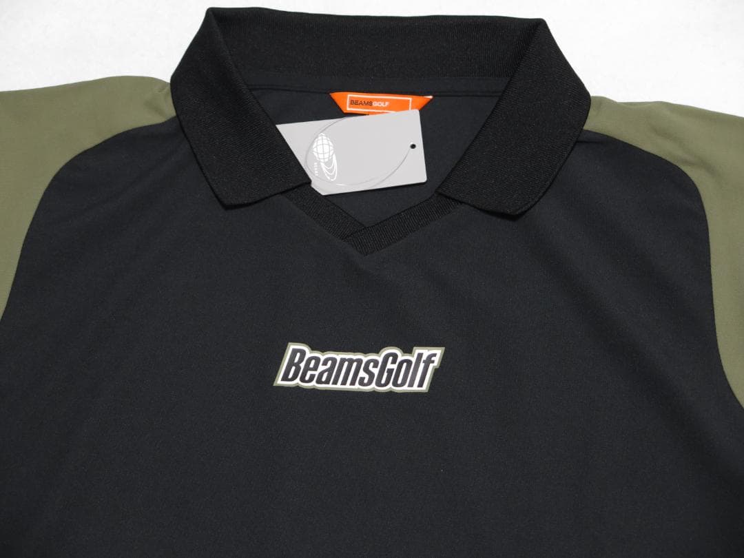 ⓂBEAMS GOLF ビームスゴルフ 襟付きVネックプルオーバーBLACK