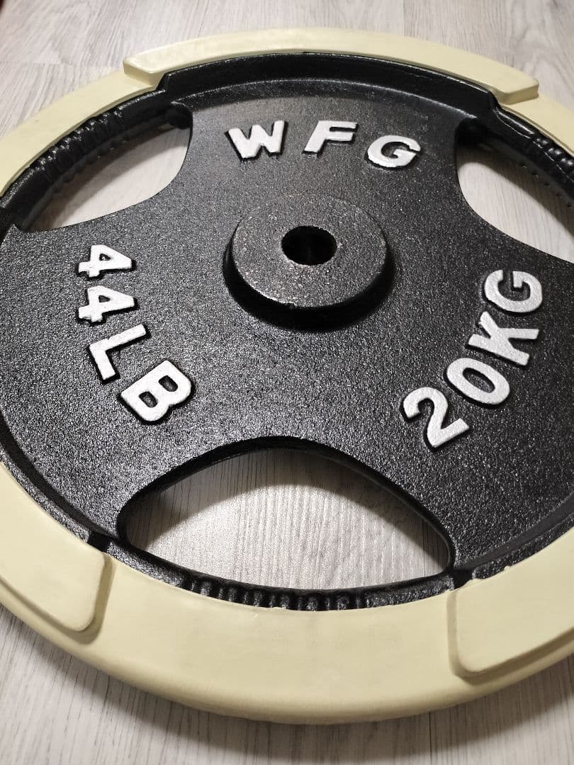 ① ワイルドフィット ラバー　バーベル　プレート 20kg x 1枚