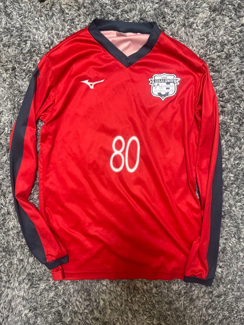 城西大学サッカー部ユニフォーム(半袖、長袖)上下セット　黄色、赤色　ソックス付き