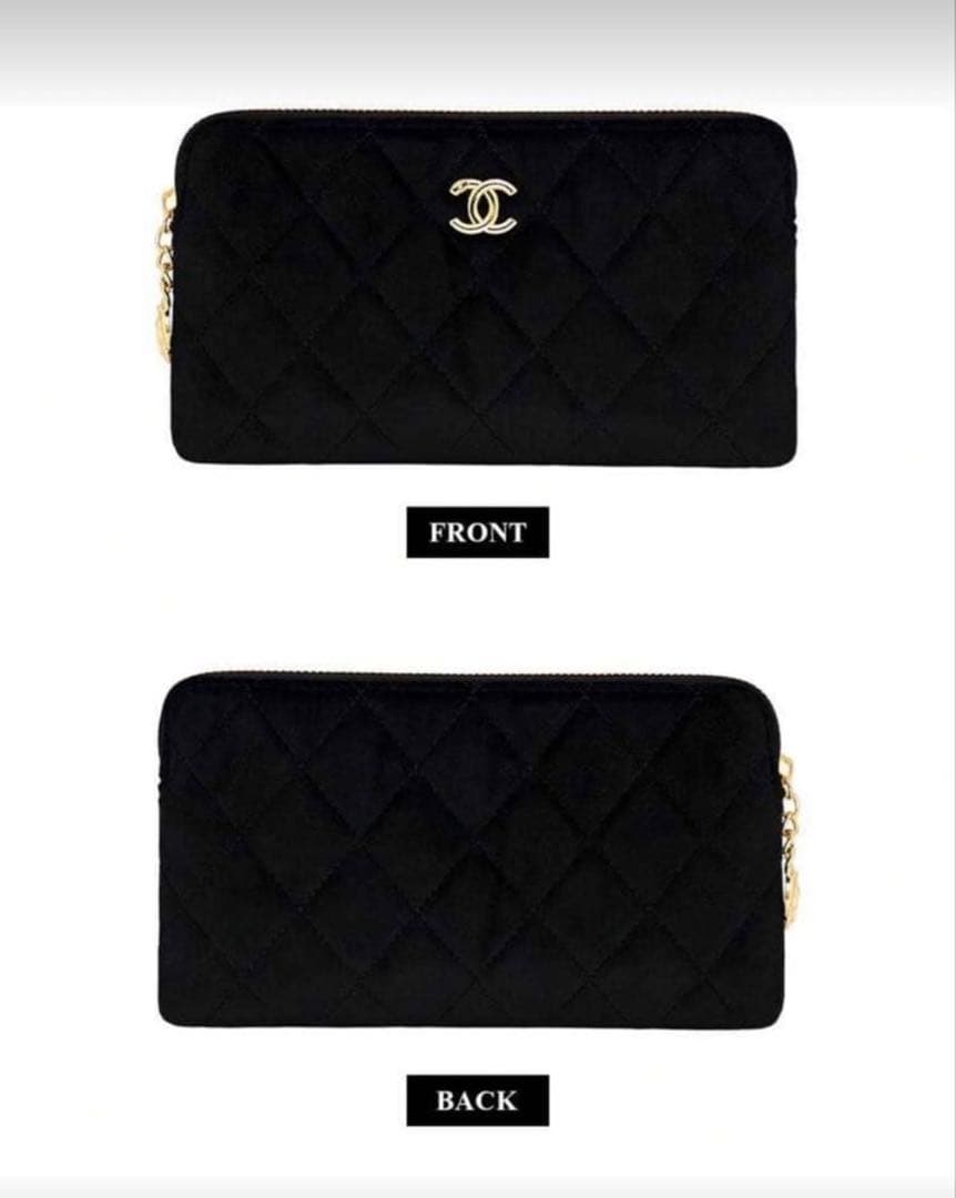 ［新品］CHANELシャネル ベルベット調 メイクアップポーチノベルティ