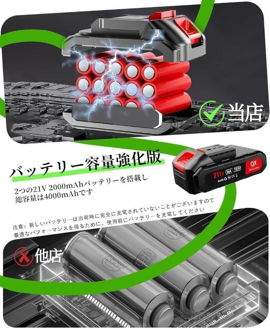 草刈り機 充電式 強力 電動草刈り機 高回転数 多替刃付き 伸縮可 説明書付き