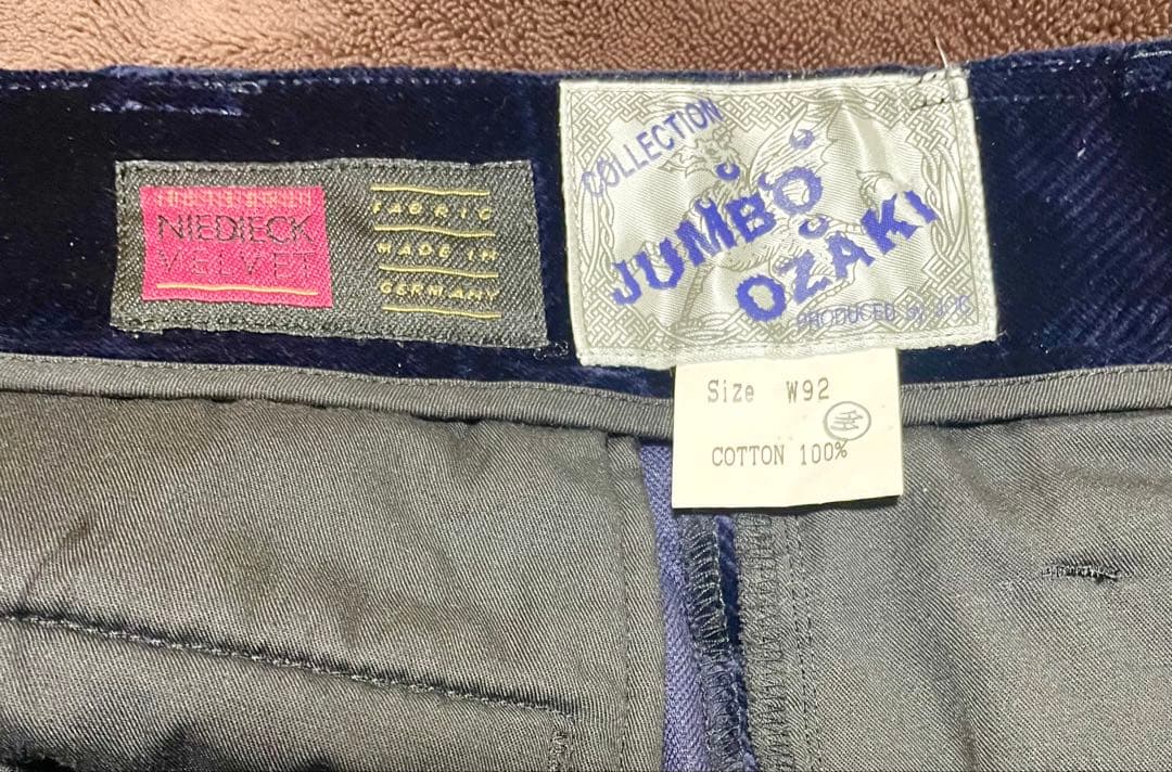 値下げ！ジャンボ尾崎プロ監修 超高級ベルベット生地使用4タックパンツJ’s