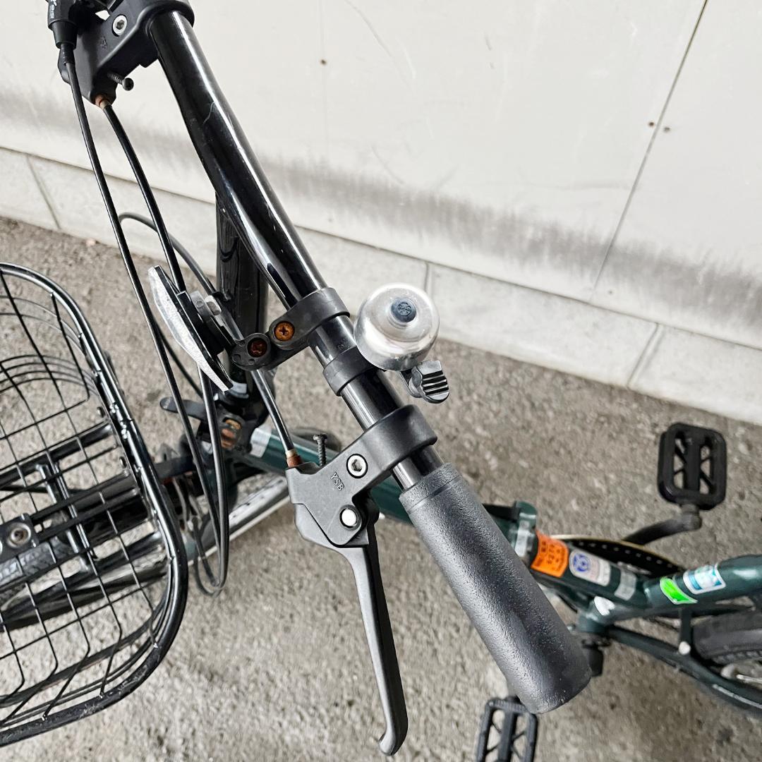 Jeep 折りたたみ自転車 ミニベロ グリーン 前バスケット付き