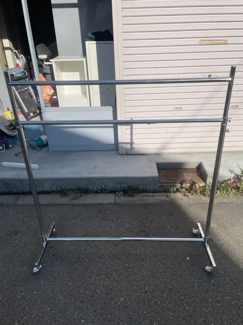 ダブルハンガーラック 耐荷重 スチール製 幅120cm 高さ調節可能 ma33