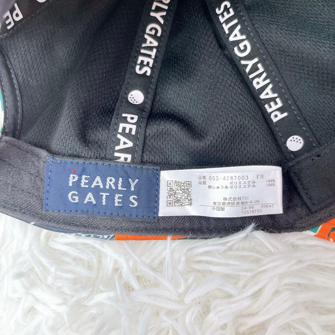 極美品✨PEARLY GATES ロゴリボン柄キャップ ユニセックス 帽子
