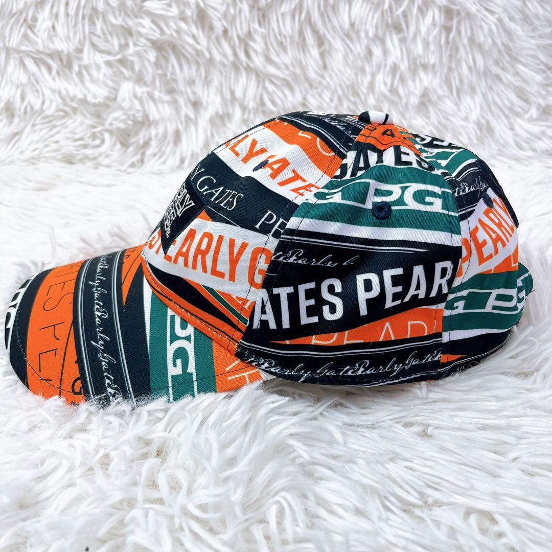 極美品✨PEARLY GATES ロゴリボン柄キャップ ユニセックス 帽子