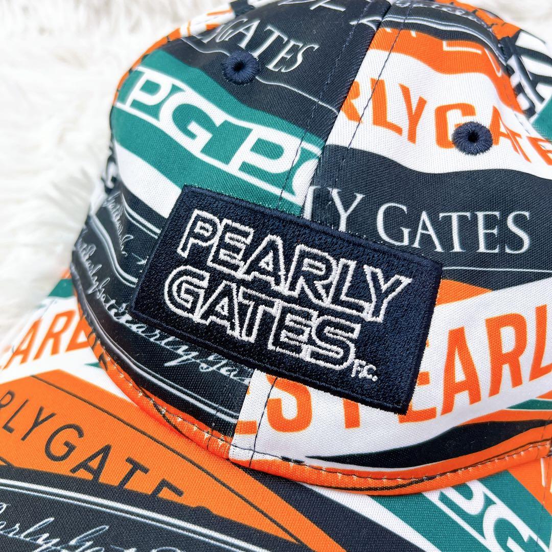 極美品✨PEARLY GATES ロゴリボン柄キャップ ユニセックス 帽子