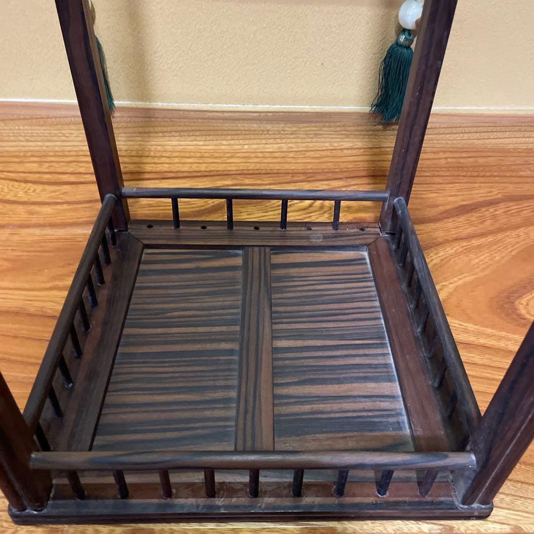 【唐木】懸崖1.1尺 盆栽台 黒檀 ビンテージ品 高卓(こうしょく)【訳あり品】