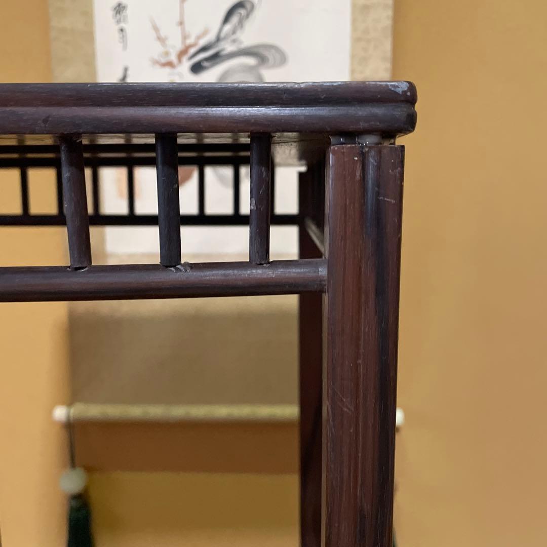 【唐木】懸崖1.1尺 盆栽台 黒檀 ビンテージ品 高卓(こうしょく)【訳あり品】