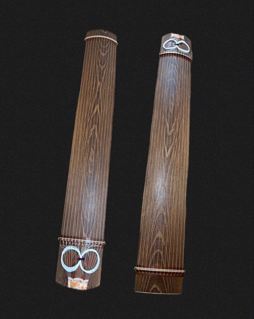 【福山琴】 角巻 並甲 すだれ彫 蒔絵有 付属品多数 練習用 13絃 箏 琴