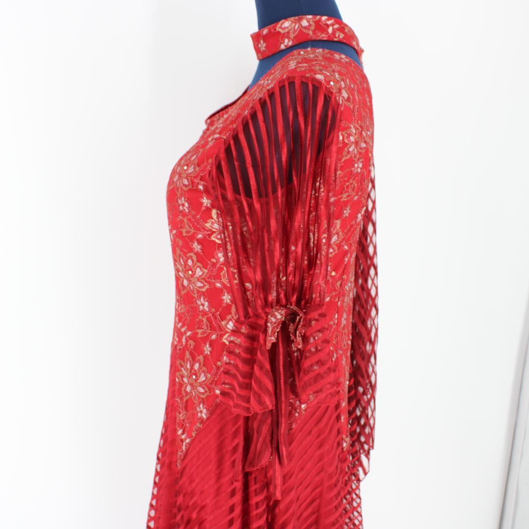 【美品 社交ダンス衣装】ワンピース ドレス prima boutique レッド