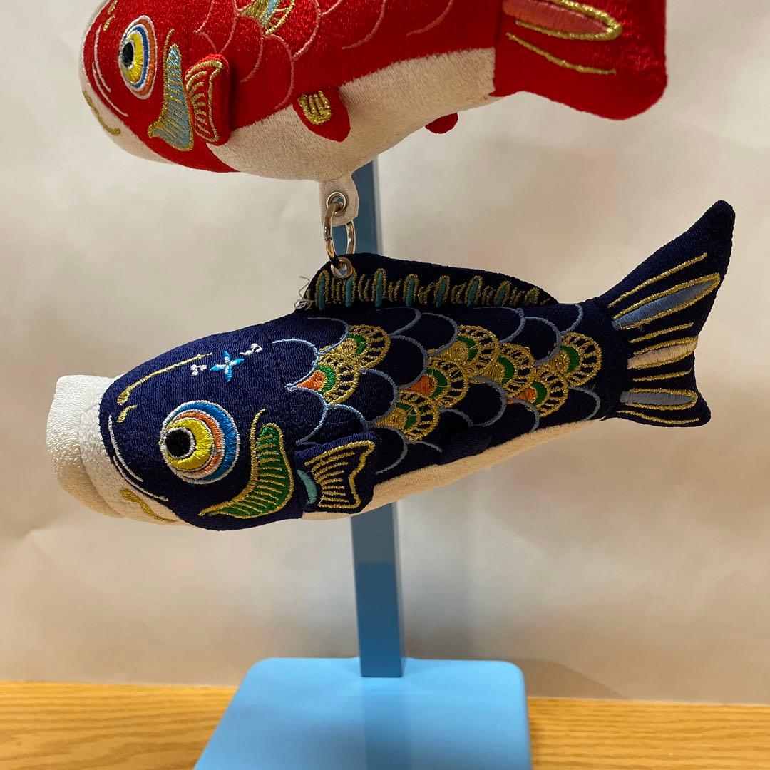 室内吊るし飾り　ちりめん鯉のぼりスタンド付き