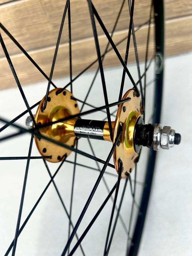 【イタリア製MICHE ミケ】前輪ホイール1.12kg貴重ゴールドHUB
