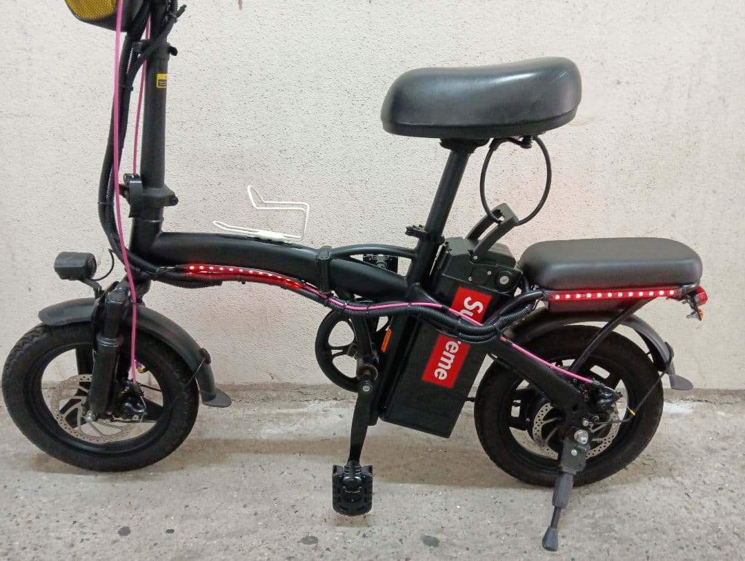 【バッテリー付】折りたたみ電動アシスト自転車 カスタムLED仕様
