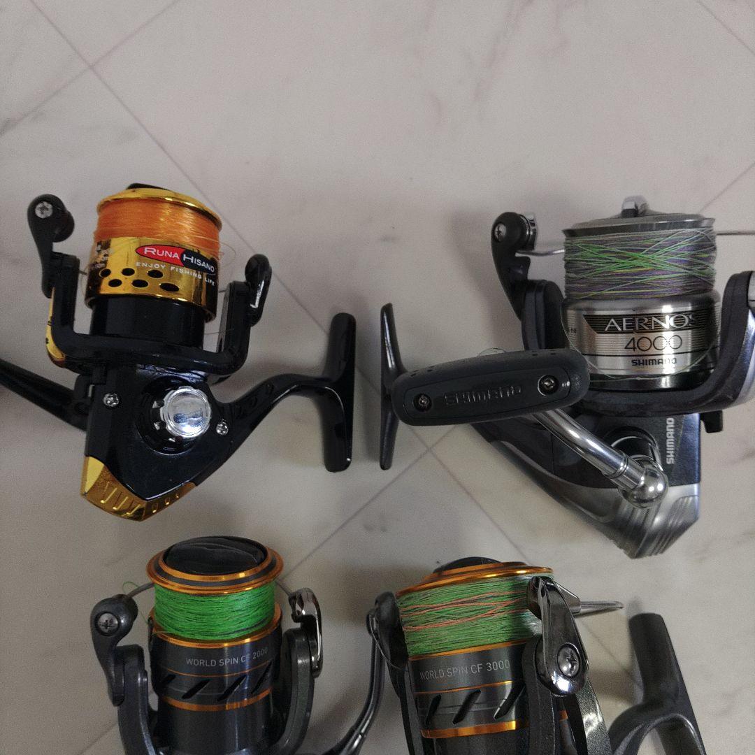 4点セット　ダイワ　スピニングリール ワールドスピンCF　シマノ　エアノス