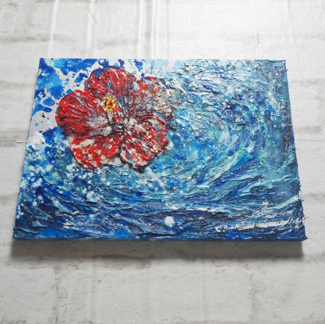 油絵 油彩 油彩画 絵 絵画【海の花】
