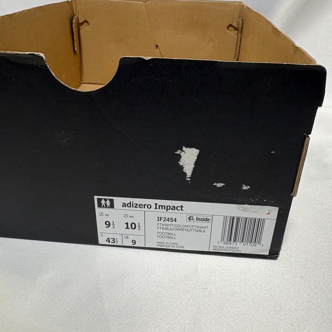 Adizero Impact Cleats　WHT/GLD　27.5㎝　N