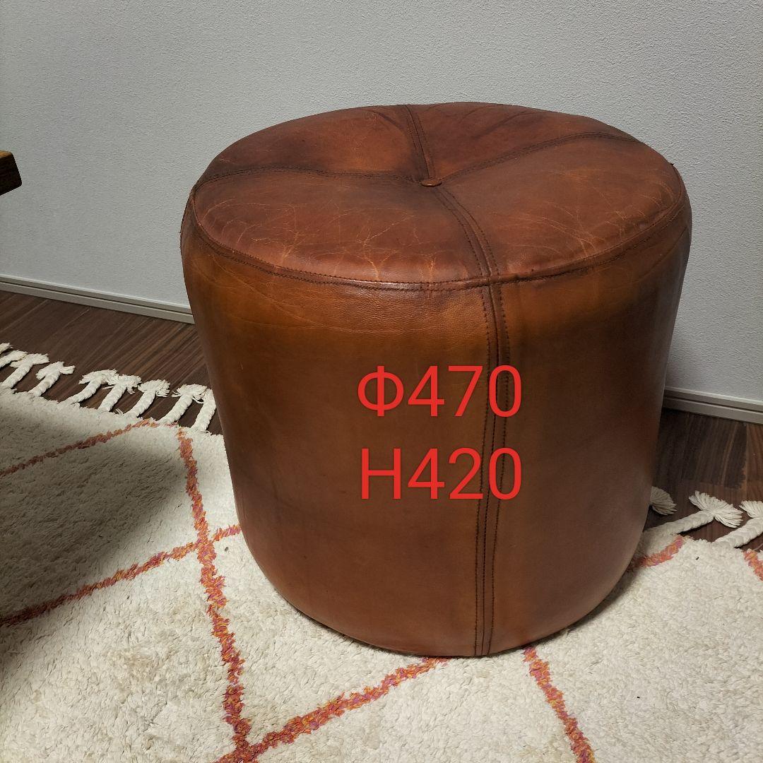 アンティーク レトロ ヴィンテージ レザースツール 展示品(2601C-9)