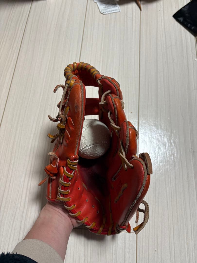 ゴールドステージ 野球用グローブ 右投げ オレンジ