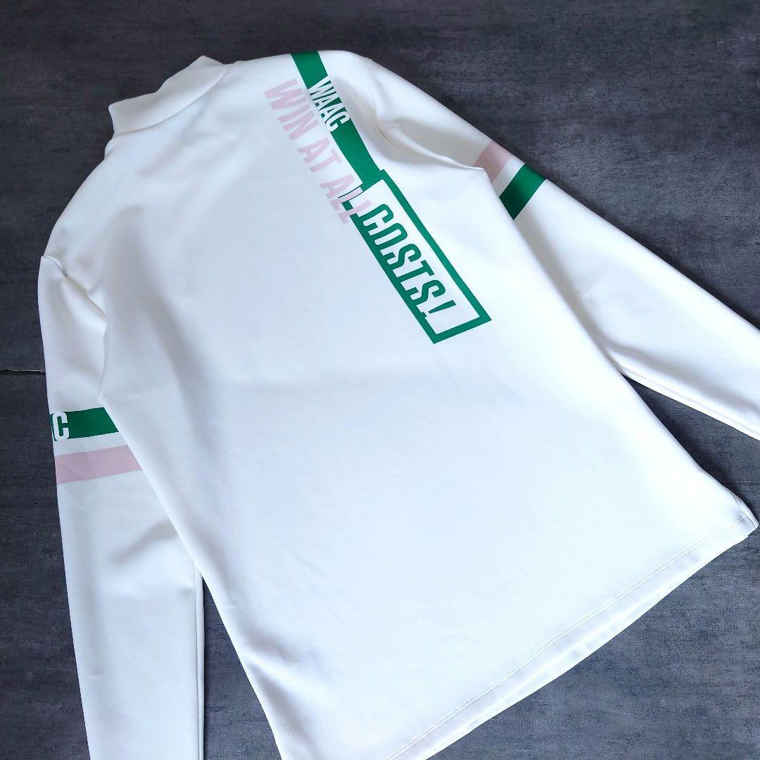 美品 WAAC GOLF モックシャツ ホワイト メンズ マルチカラー