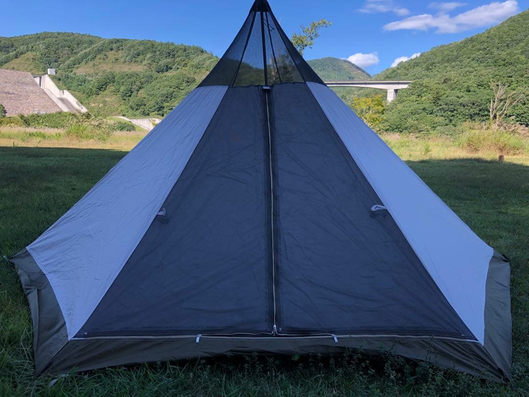 ロゴスTradcanvas Tepee&タープ350-BJ マット&シート付き