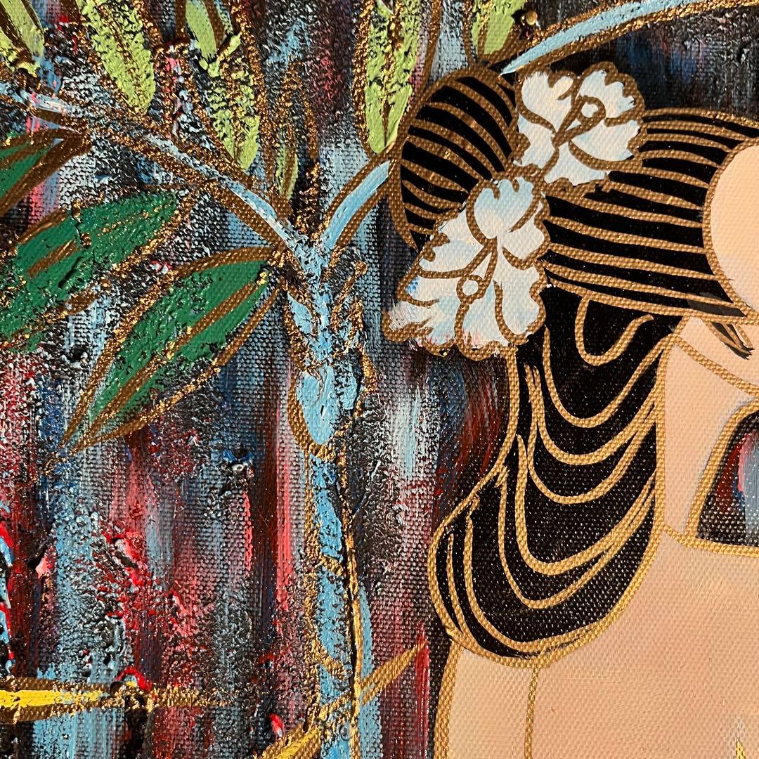 手書き油絵 オリエンタルレディ 絵画 インテリア 油彩画
