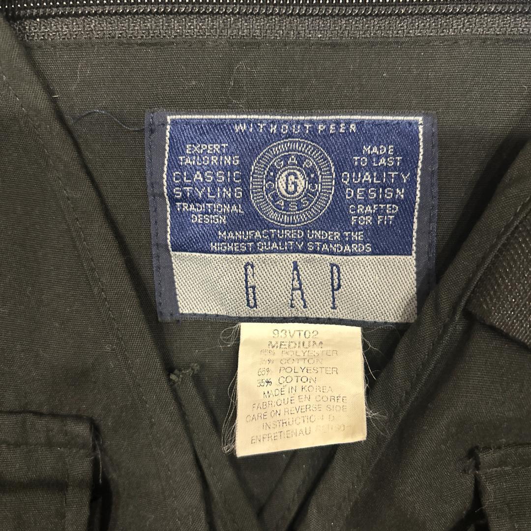 90s GAP フィッシュベスト 黒 M 古着 ギャップ オールド