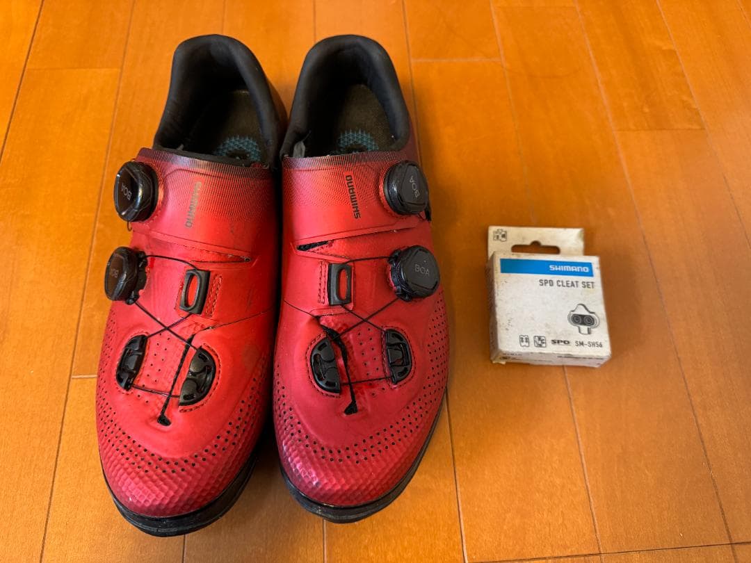 シマノ SH-XC702 SPDシューズ 26.5cm ワイド 赤 BOA 美品