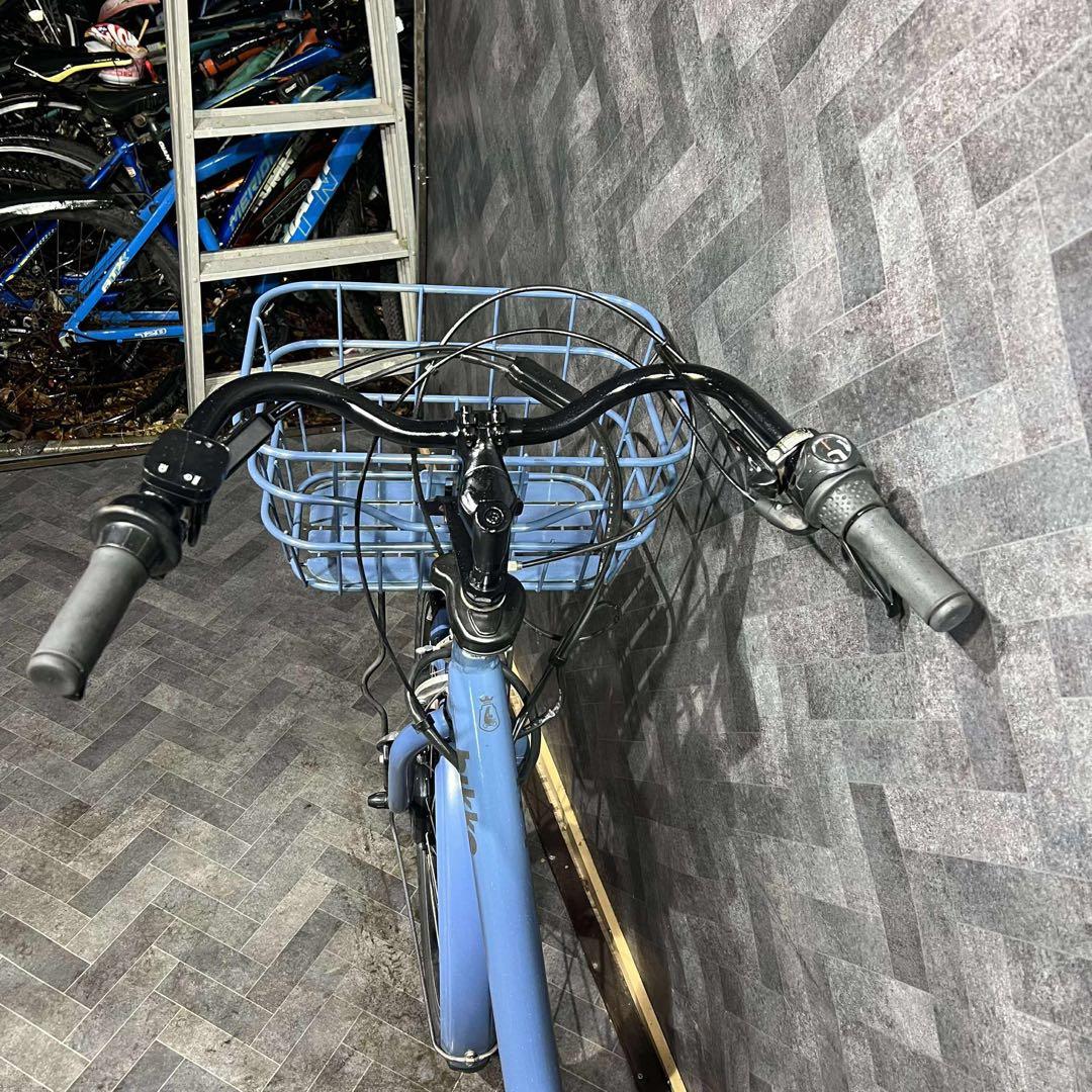電動アシスト自転車 チャイルドシート付き 青