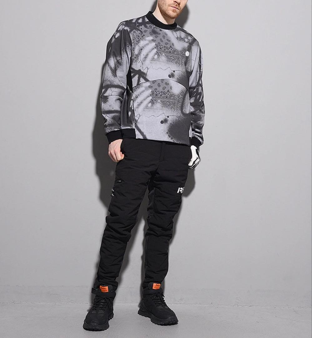 ラッセルノ ゴルフ クルーネック P.O スプレー ペイズリー ブラック XL