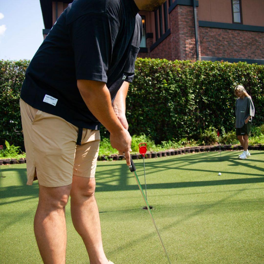 Cph/Golf ベージュショートパンツ ウエストベルト付き