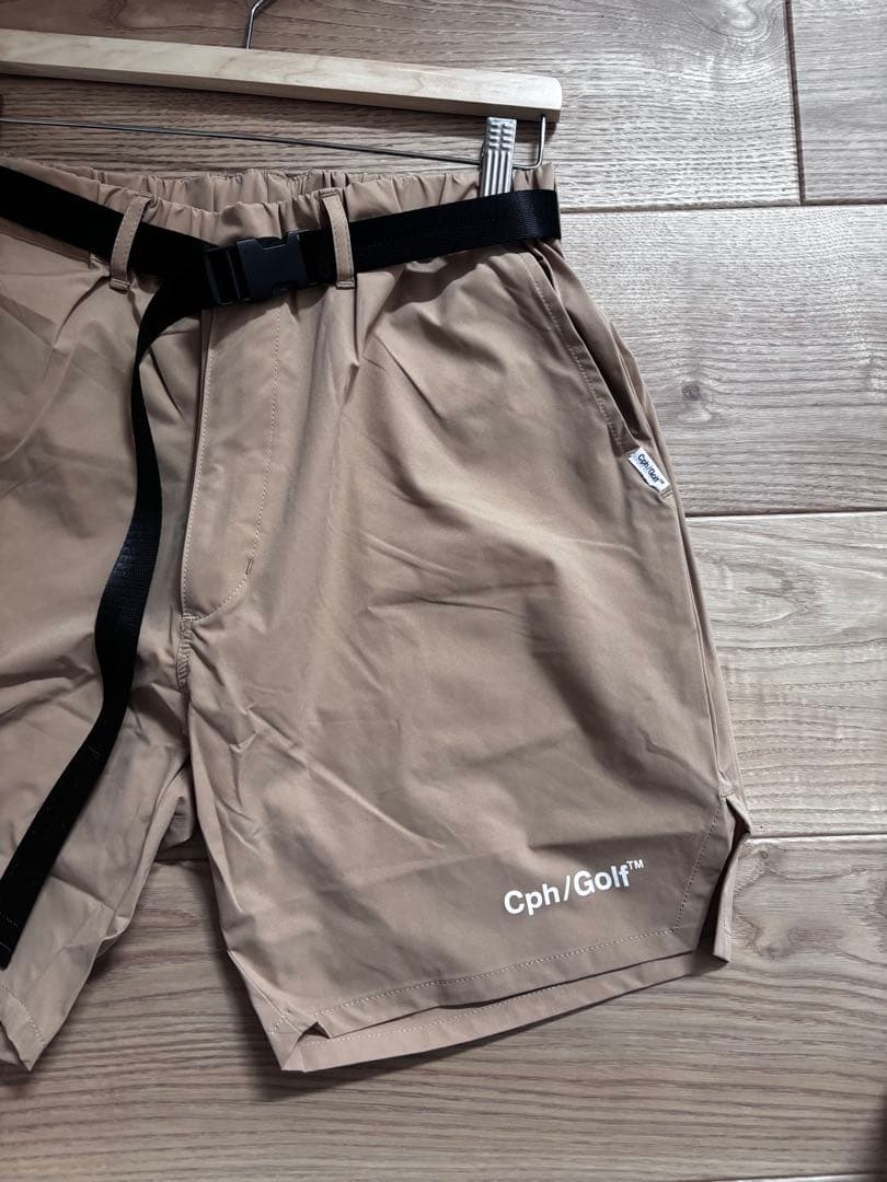 Cph/Golf ベージュショートパンツ ウエストベルト付き