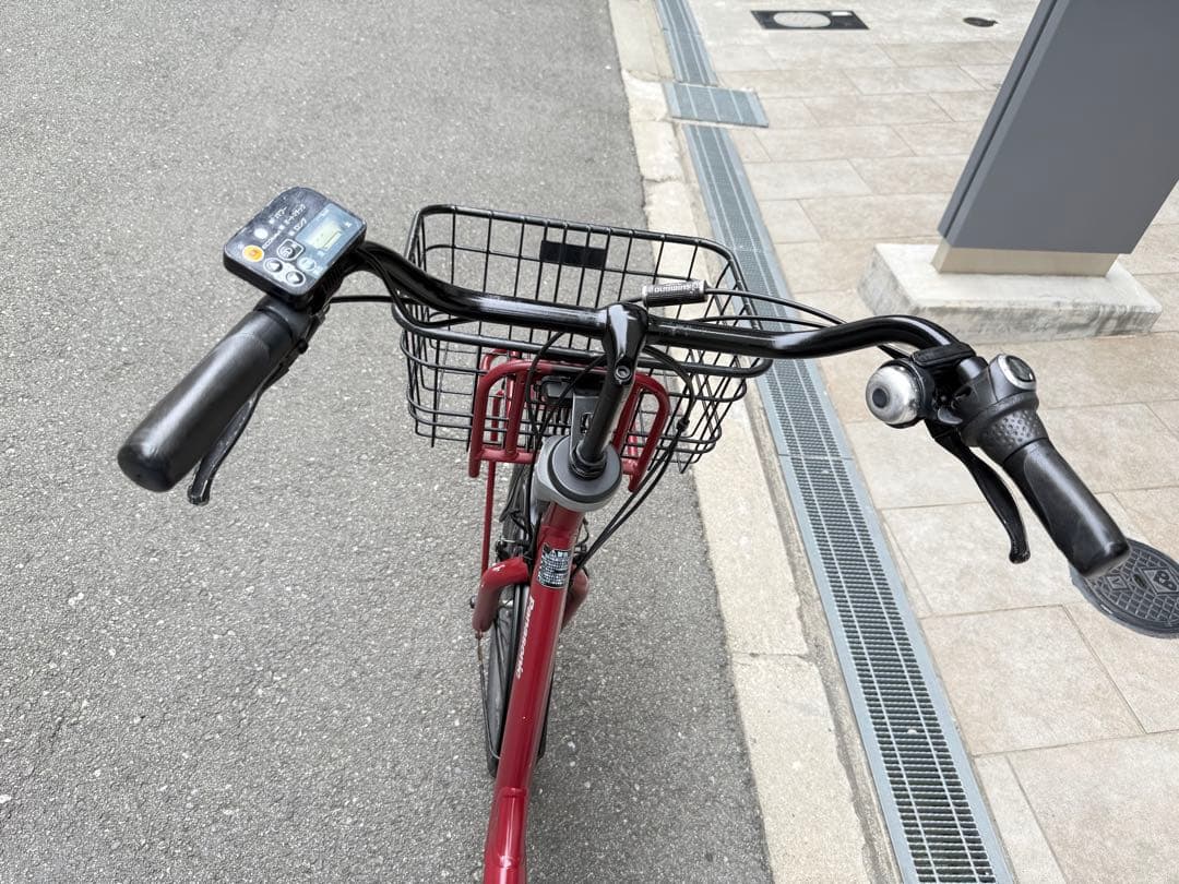 大阪府　子供乗せ　パナソニック　 電動アシスト自転車 赤 チャイルドシート付き