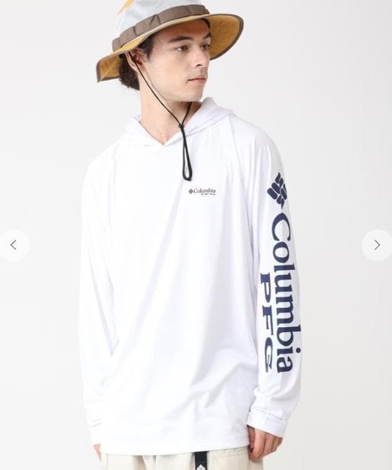 新品　25年春夏　コロンビアPFG　ターミナル タックル フーディー　白　L