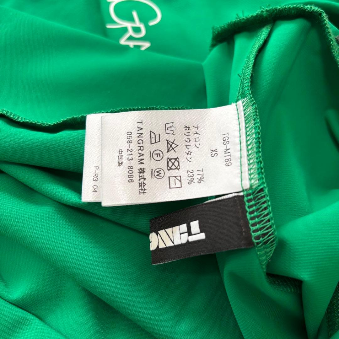 最新作 タングラム モックネック グリーン 冷感 ストレッチ ハイネック