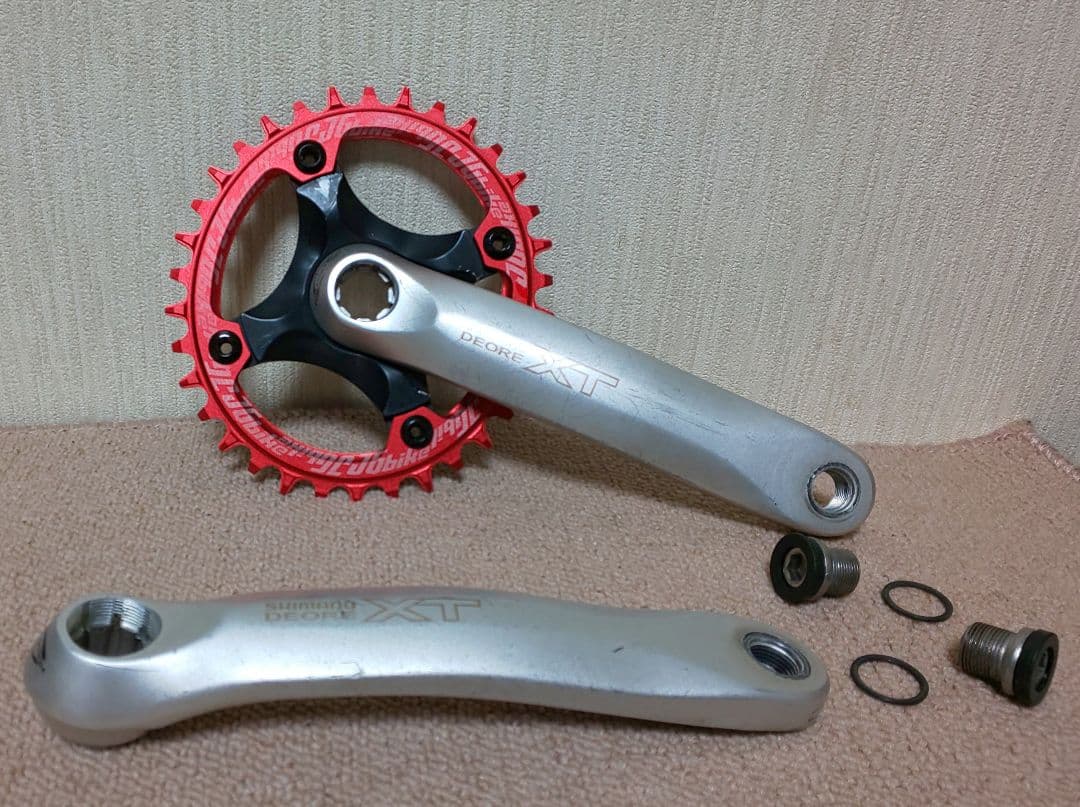 シマノXTナローワイド・ シングル仕様クランク 他