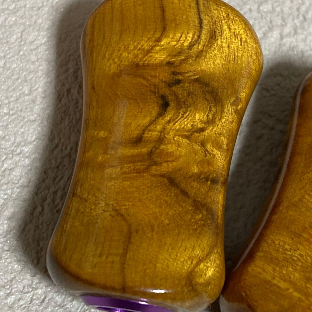 木目がカッコいい ウッドハンドルノブ 2個 シマノタイプa ダイワs P