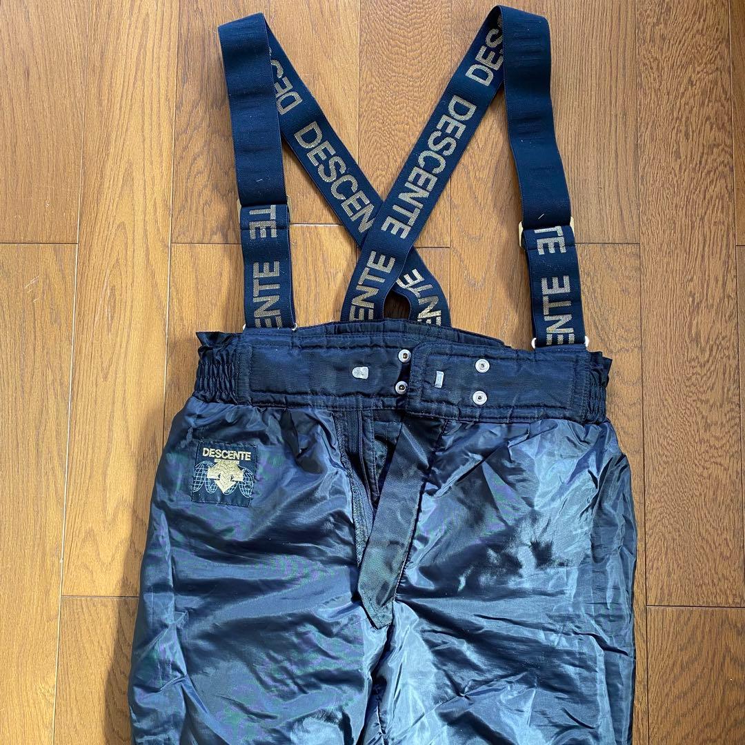 DESCENTE スキーウェアメンズ ブラック ビブパンツ サスペンダー