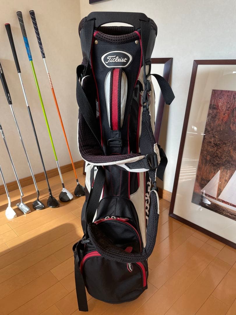 Titleist スタンドバッグ 黒/白/赤 約9.5インチ