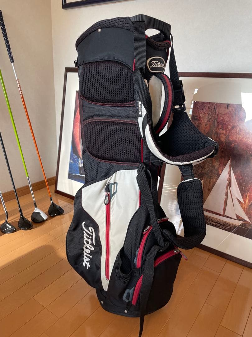 Titleist スタンドバッグ 黒/白/赤 約9.5インチ
