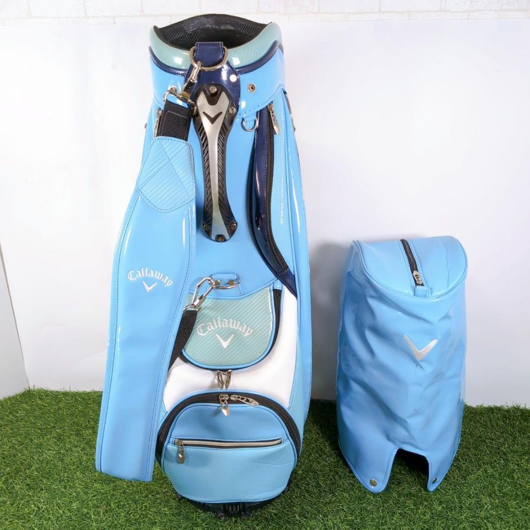 Callaway キャロウェイ ゴルフ キャディバッグ エナメル 青 白 ブルー