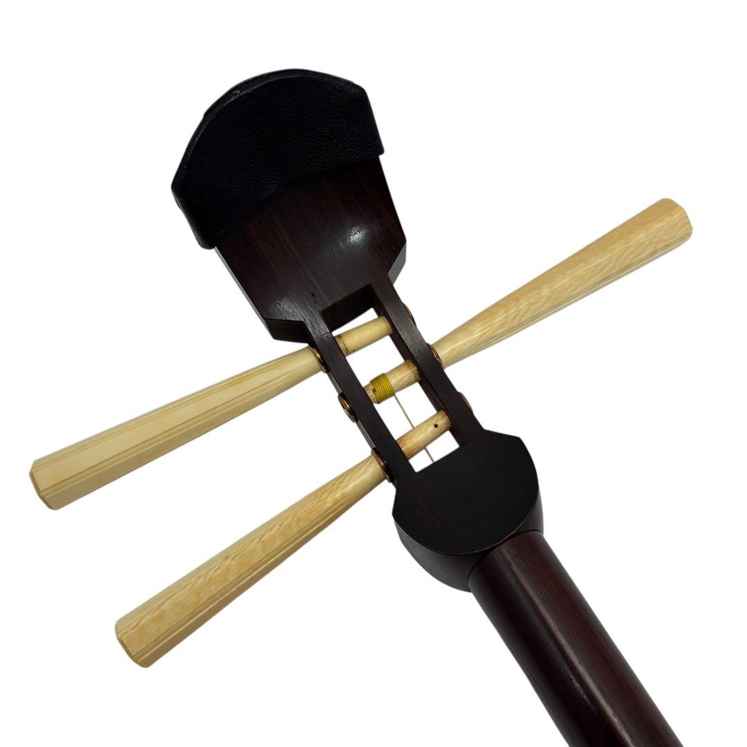 三味線 中棹 ハードケース付 全長約98cm 棹幅約28mm