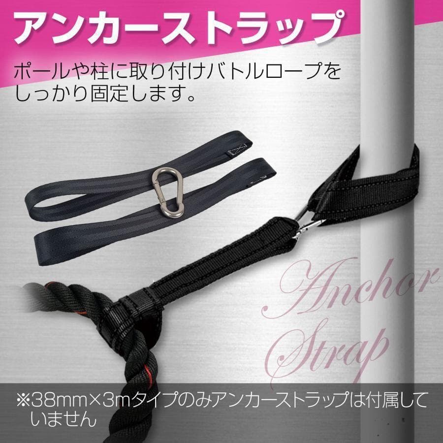トレーニングロープ バトルロープ 38mm×長さ12m プログレード 付き 9