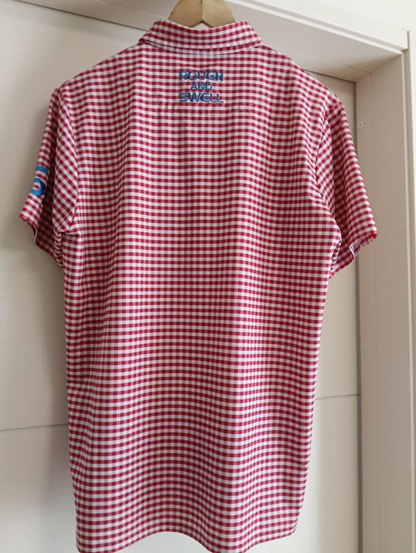 値下げ！rough＆swell 赤と白のチェック柄ポロシャツ