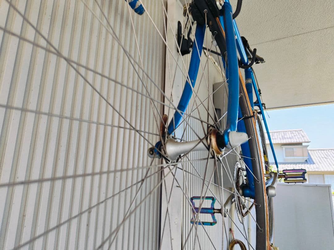 パナソニック クロモリ 青いスポーツサイクル Shimano 3段変速