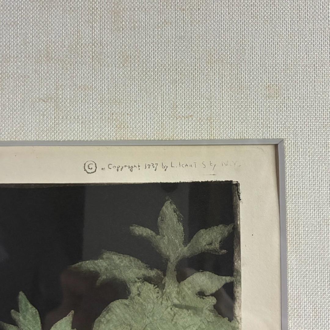 ルイ・イカール「恋の華」銅版画 エッチング 大作 12号大 直筆サイン入り