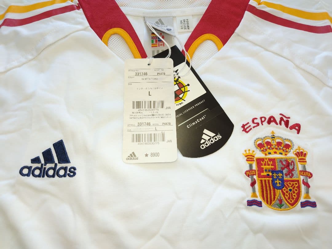 adidas スペイン代表 2004年アウェイ Lサイズ 未使用品