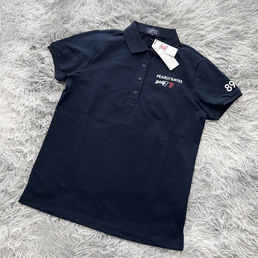新品　パーリーゲイツ　PEARLY GATES 半袖ポロシャツ　ネイビー　1